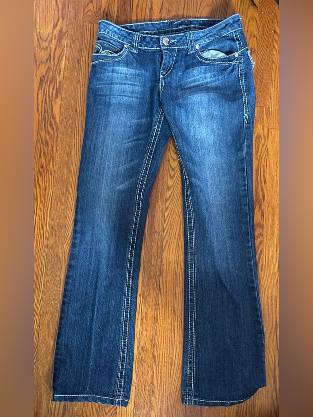 Vintage Seductions Low-Rise Women's Dark Blue Denim Jeans